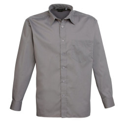Chemise popeline à manches longues vierge ou avec votre logo