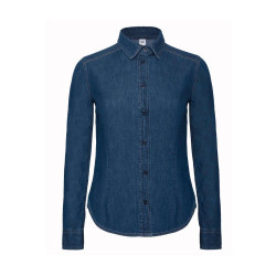 Chemise femme denim vierge ou avec votre logo