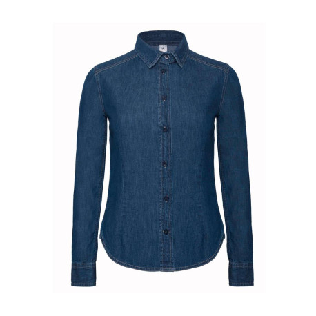 Chemise femme denim vierge ou avec votre logo